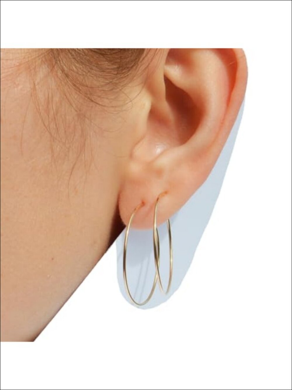 14k Real Gold Thin Hoop Earrings Dainty Petite Huggie Hoops for Women